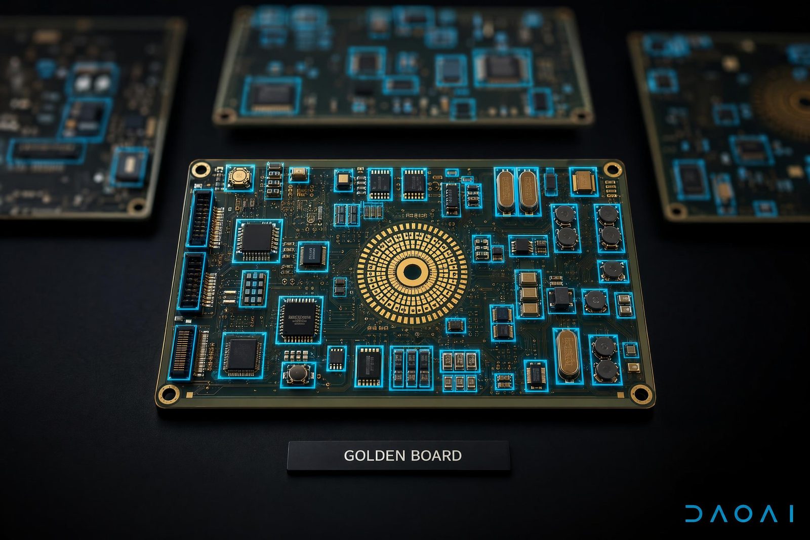 A single golden reference board used to program AOI without CAD files